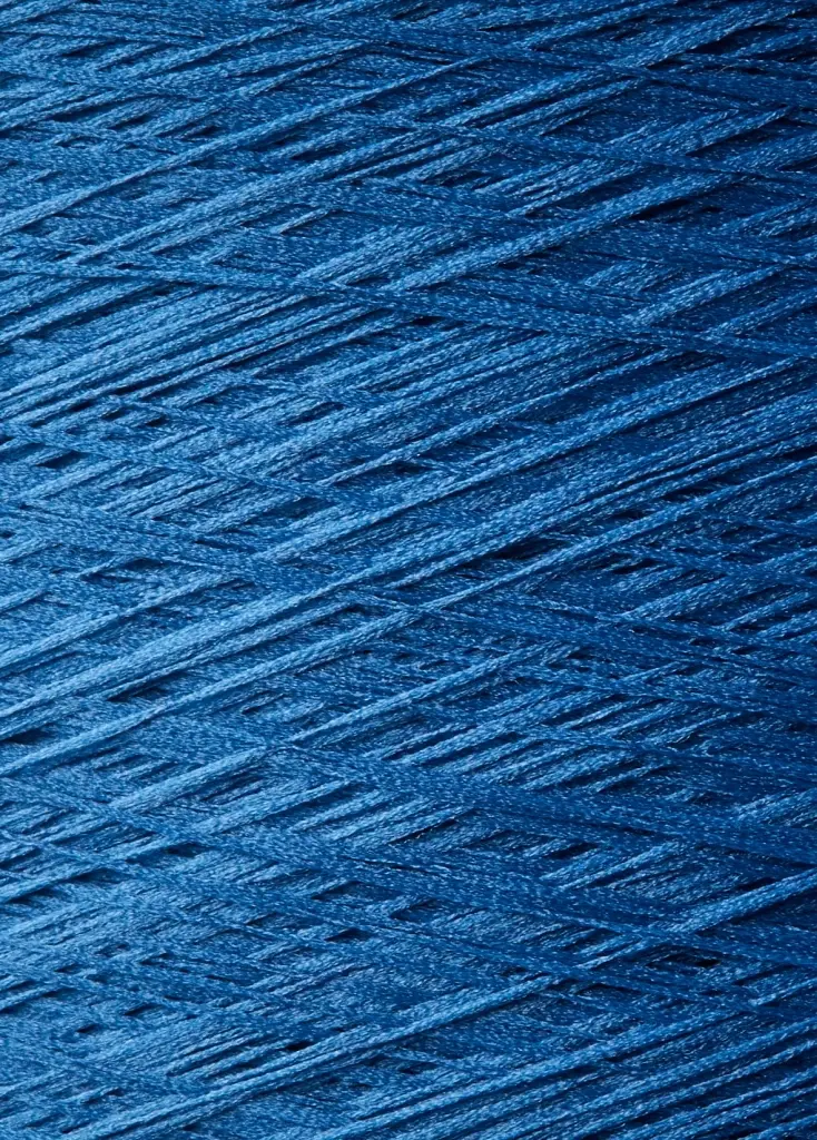 Tall card blue yarn